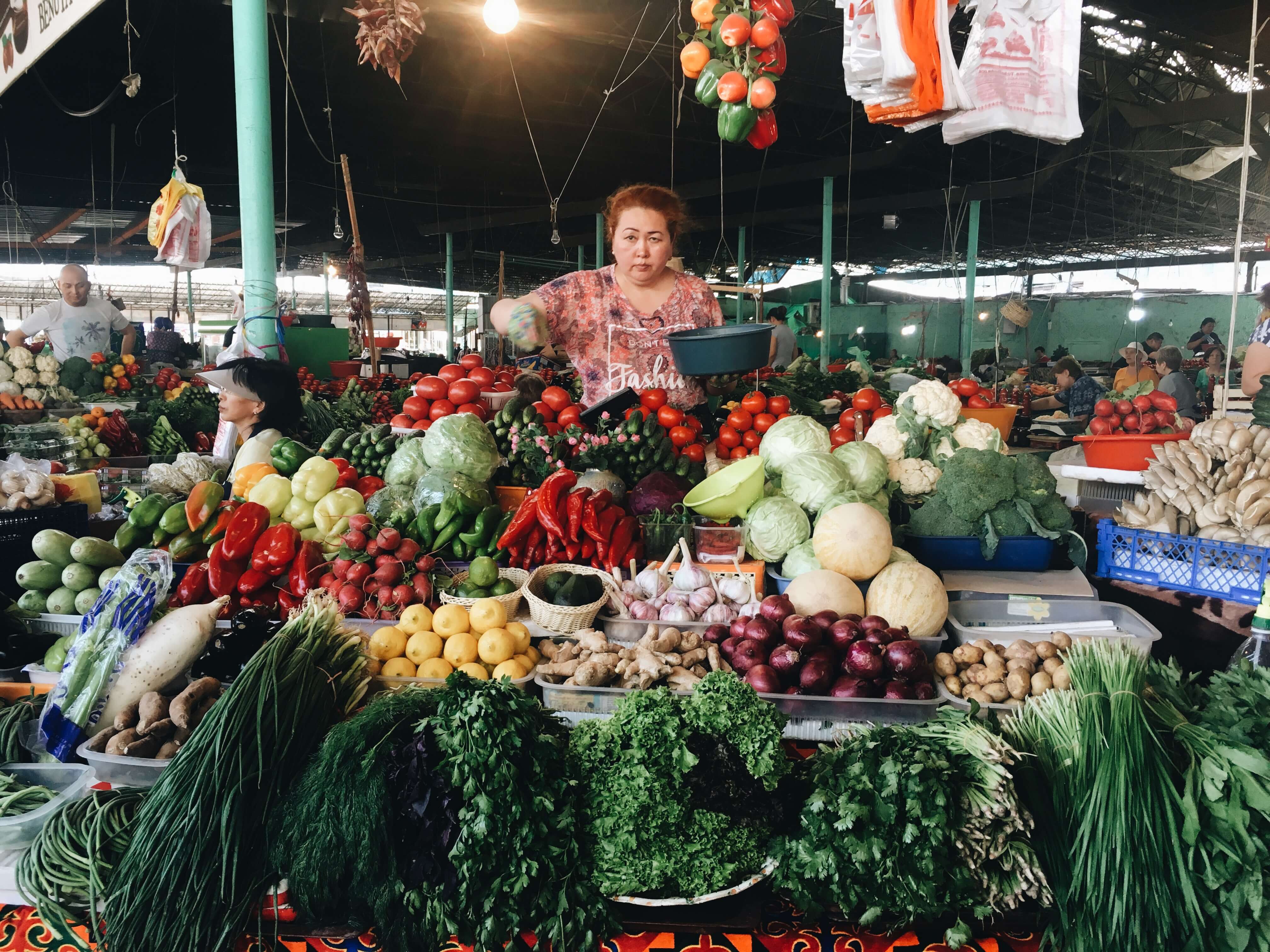 Bishkek, Market, Kyrgyzstan, Vegetables 